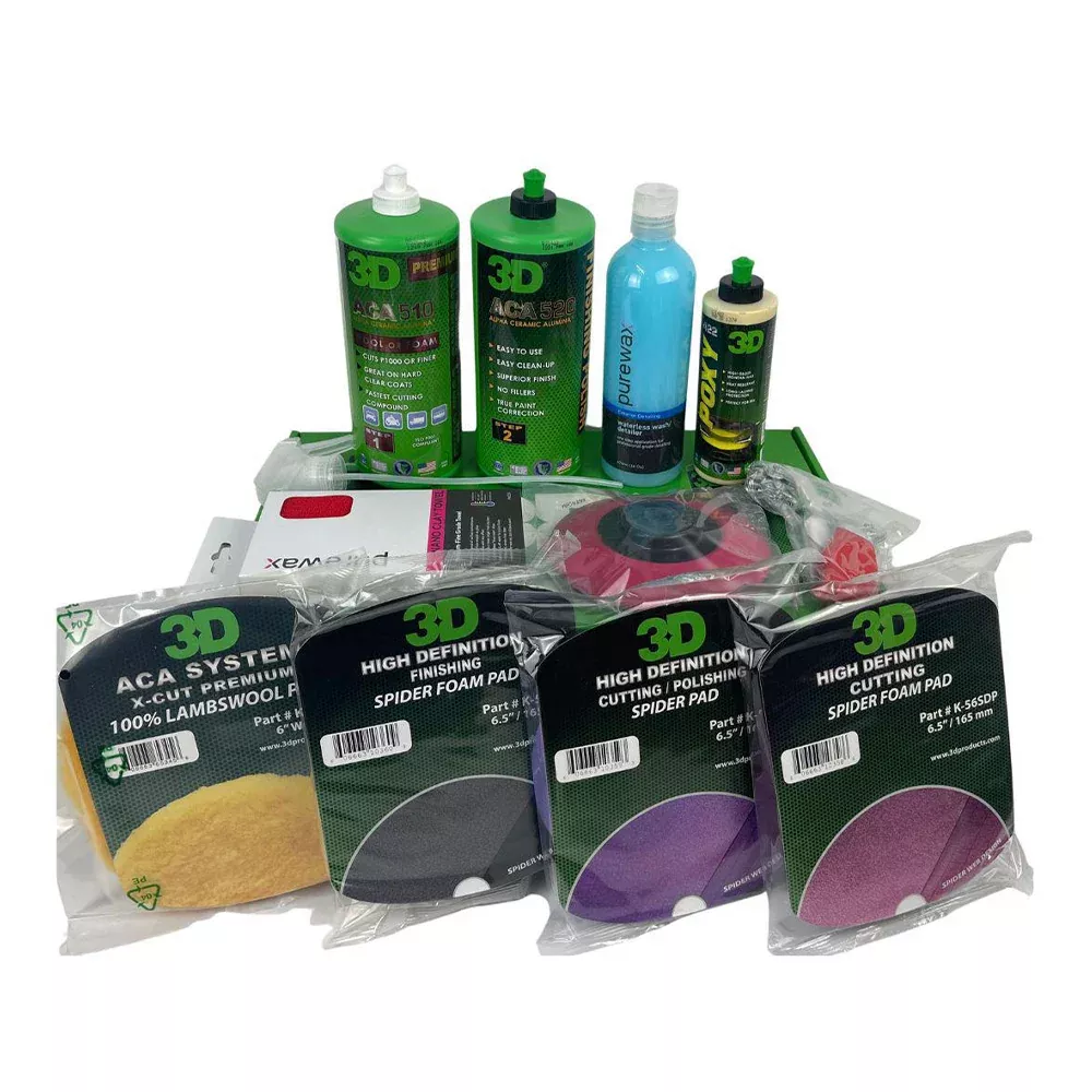 3D Bodyshop Starter Kit ACA 510 520 Backing Plate Cut Polish Finish Pad Clay