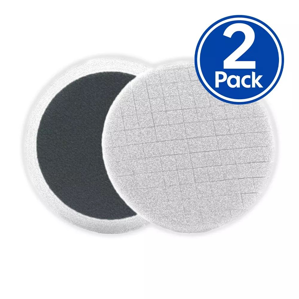 3D White Spider-Cut Foam Finishing Pad 3.5″ x 2 Pack Hook & Loop Heavy Cutting