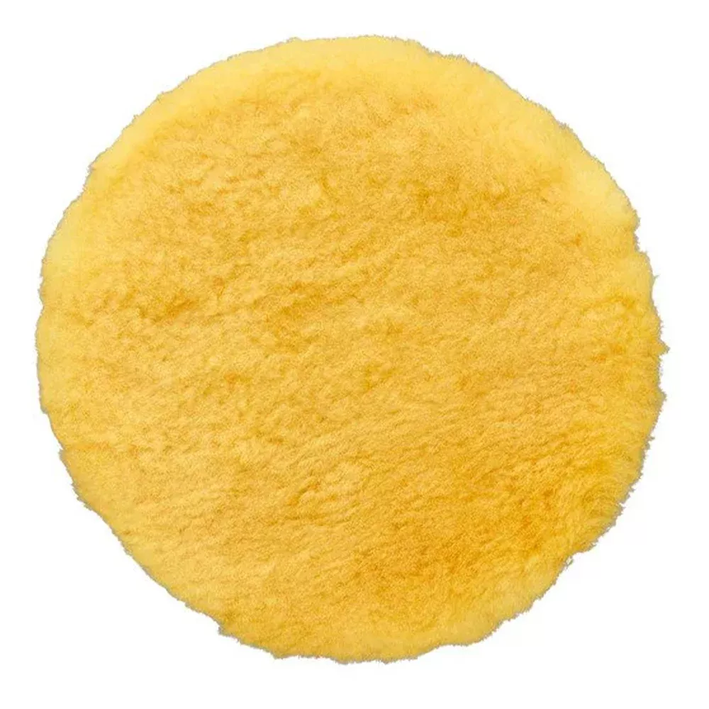 3D X-tra Cut Yellow Wool Cutting Pad 6″ Hook & Loop Rotary Genuine Lambswool