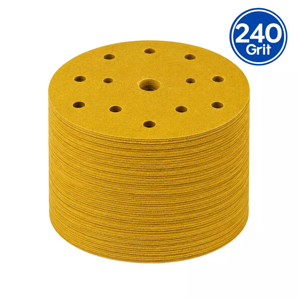 3M 51549 Gold Sanding Discs 288U 150mm 15 Hole 100 Pack P240