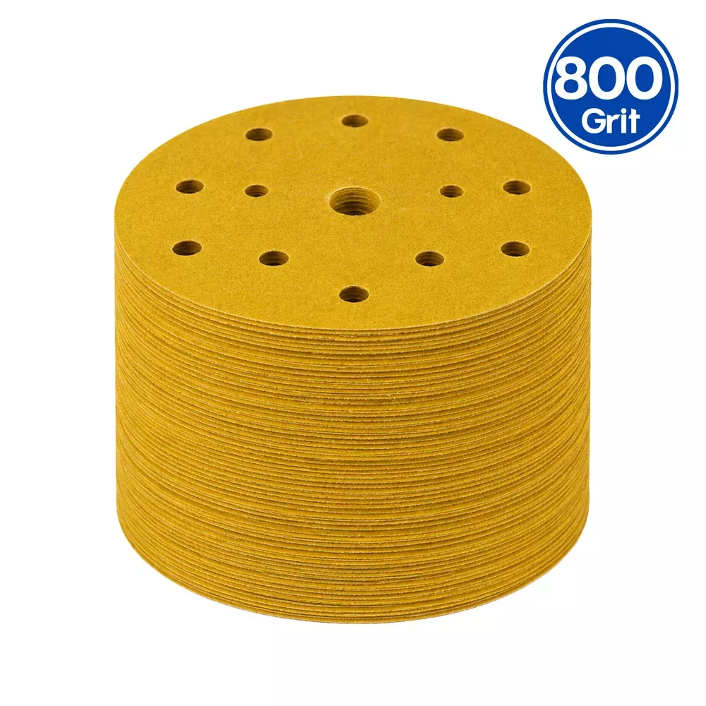 3M 51556 Gold Sanding Discs 288U 150mm 15 Hole 100 Pack P800