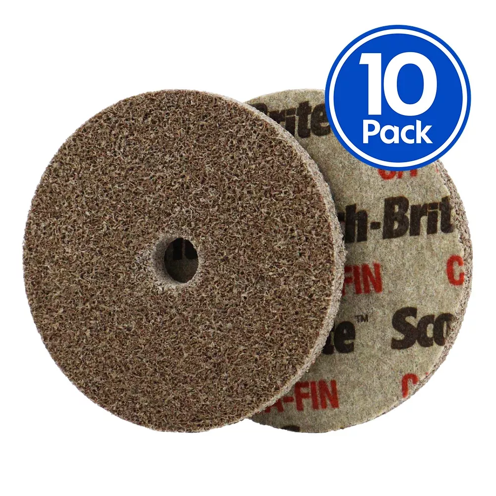 3M Scotch Brite Roloc Level Cut Unitized Wheels FIN 3″ Fine x 10 Pack