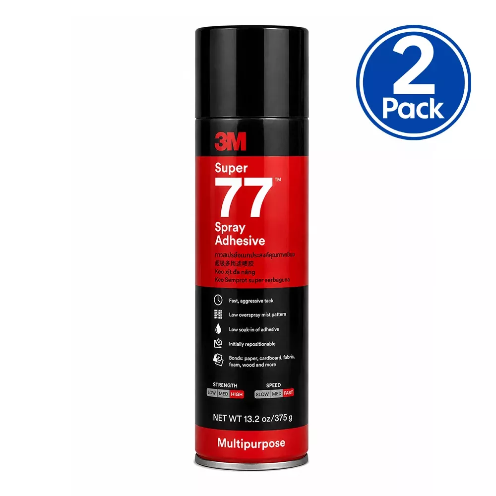 3M Super 77 Multipurpose Spray Adhesive 467g Aerosol 2 Pack