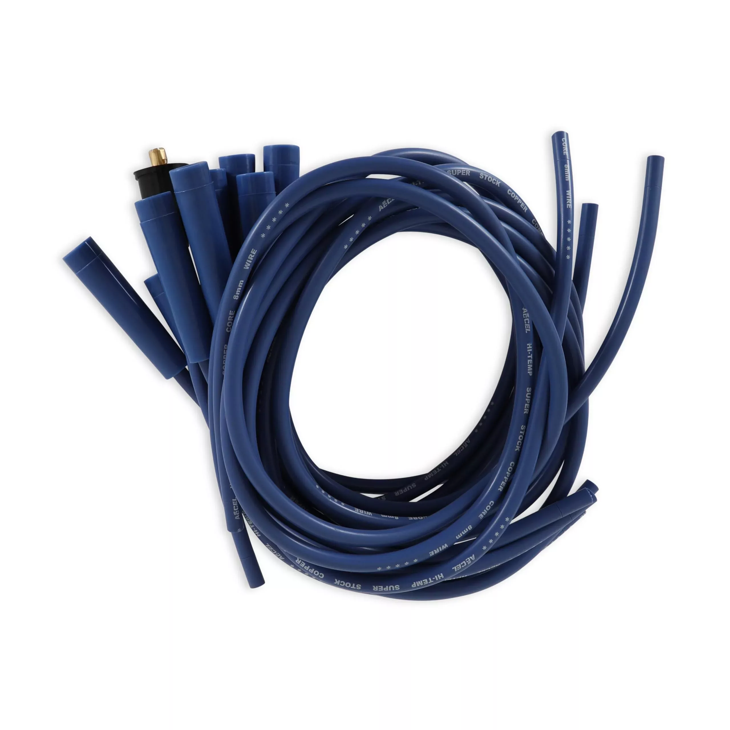 Accel 4038B Spark Plug Wire Set – Super Stock – Copper Spiral Core – 8Mm – Blue