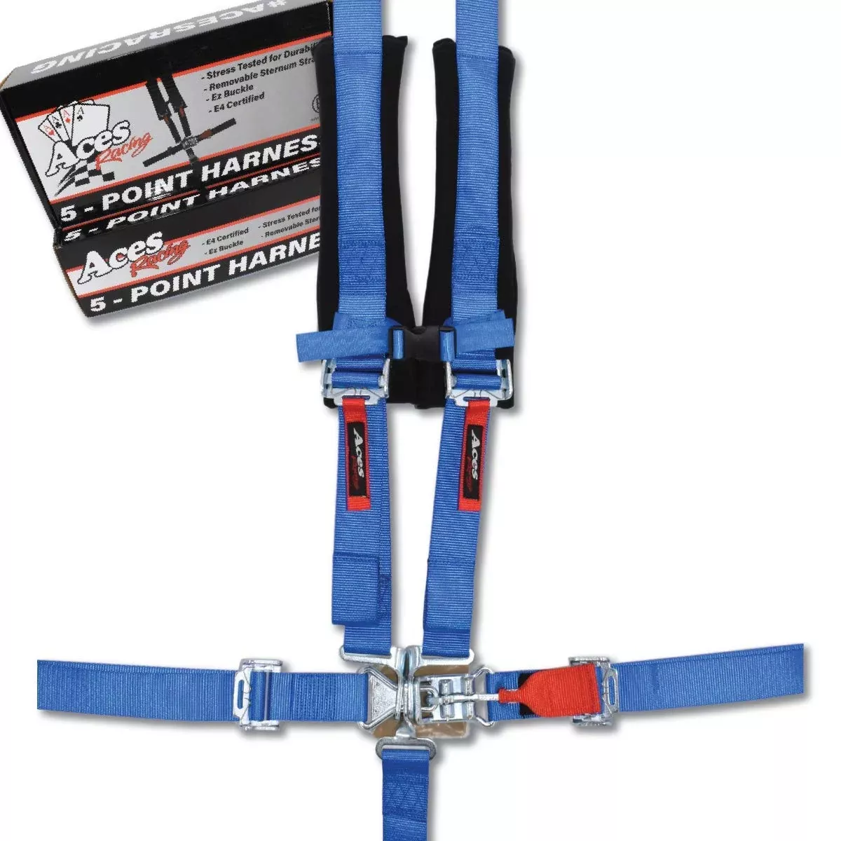 Aces Racing 5 Point Harness E4 Certified with 2 Inch Padding – Blue