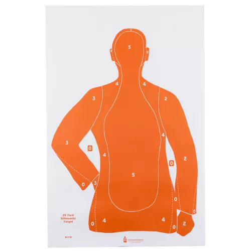 Action Target Action Target, B-21E, Orange Qualification Paper Target, 25 Yard Silhouette, 23"x35", 100 Per Box B-21EORANGE-100