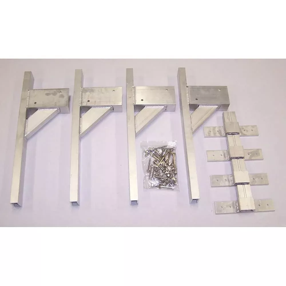 Aluminum Roof Rack By Pack’Em Racks Pk28B – 4 Piece Set (To Make 2 Cross Sections) – 2X4 Bracket Kit For Enclosed Trailers