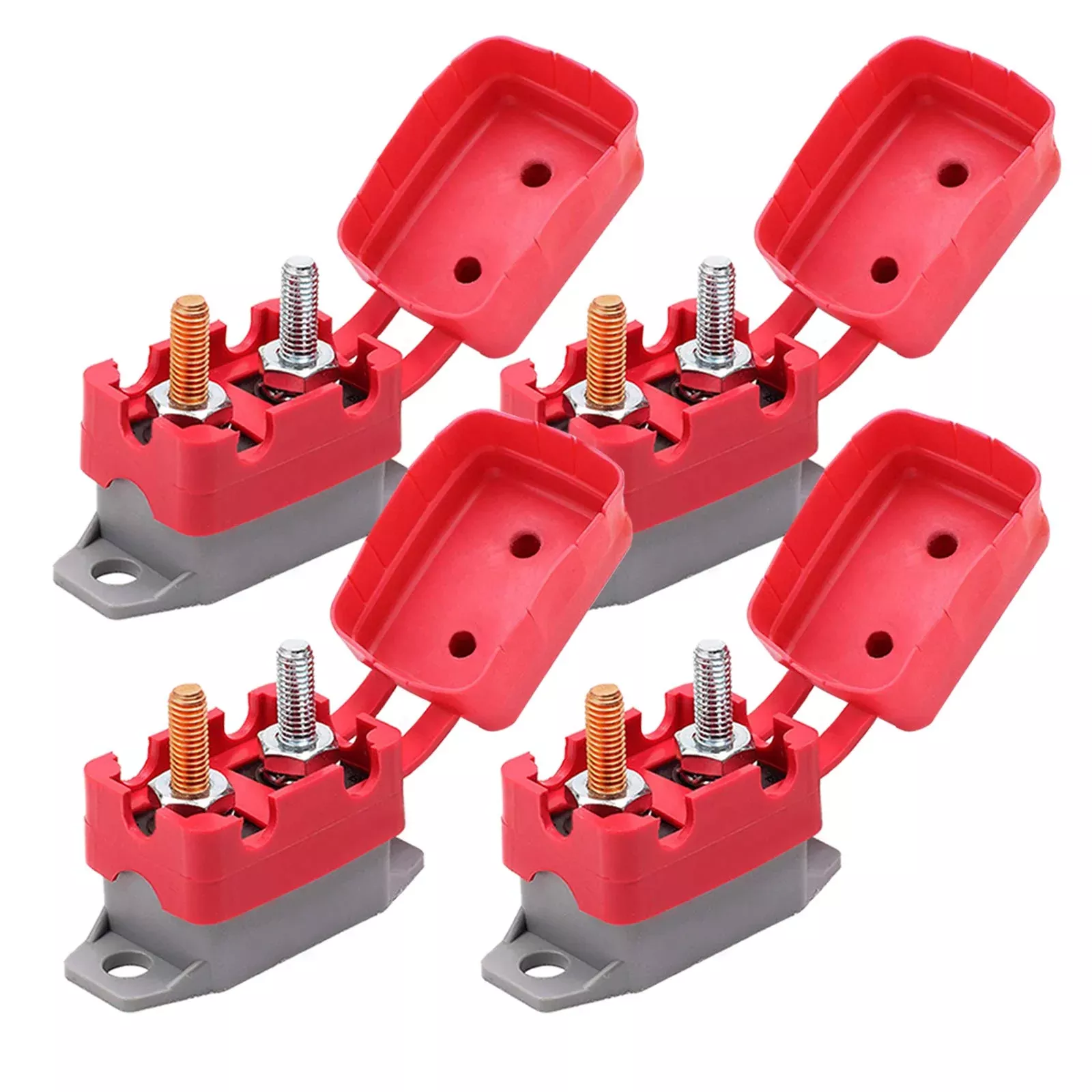 Ampper Dc 12V – 24V Automatic Reset Circuit Breaker With Cover Stud Bolt For Automotive And More (20A, 4Pcs)