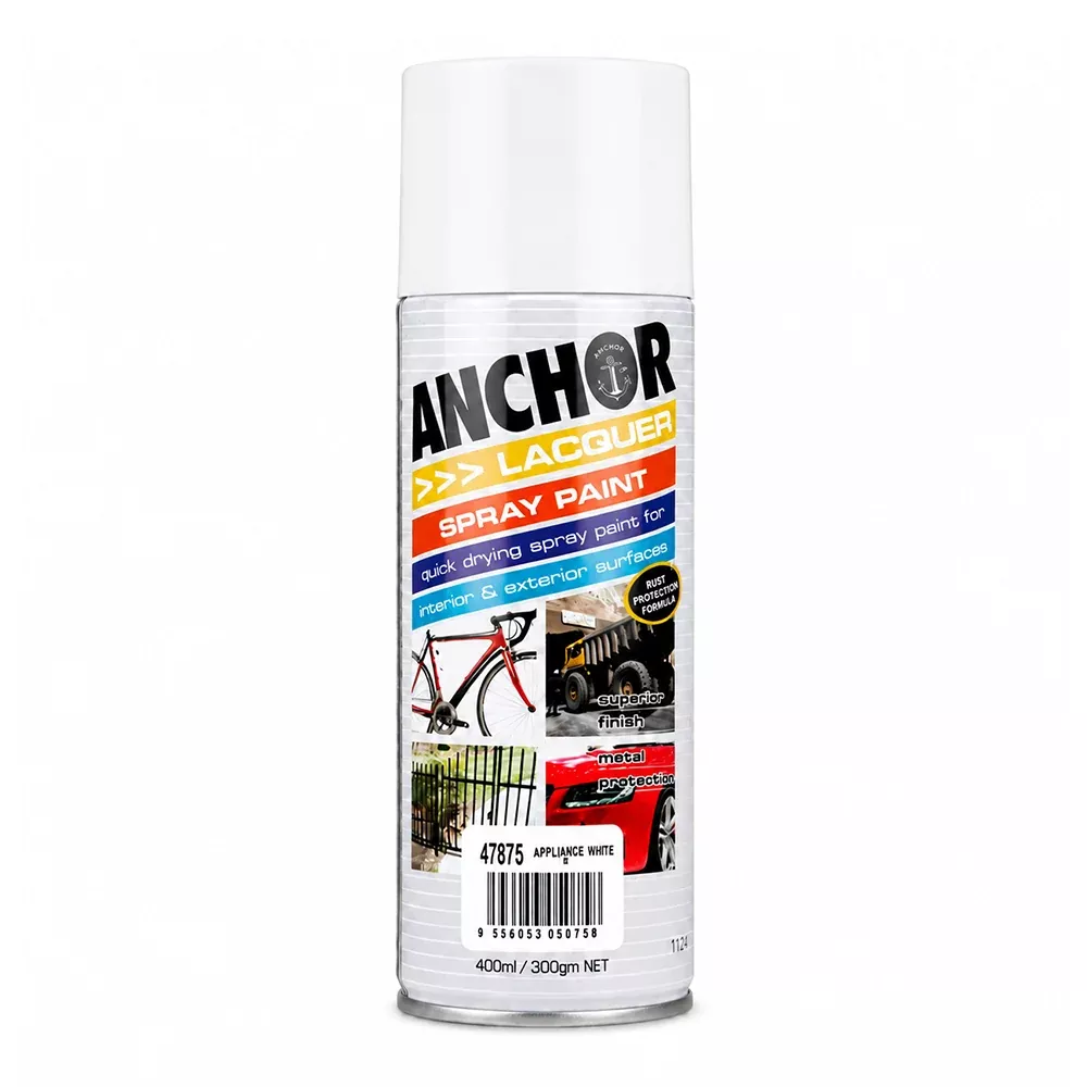 ANCHOR Lacquer Spray Paint Appliance White 300g