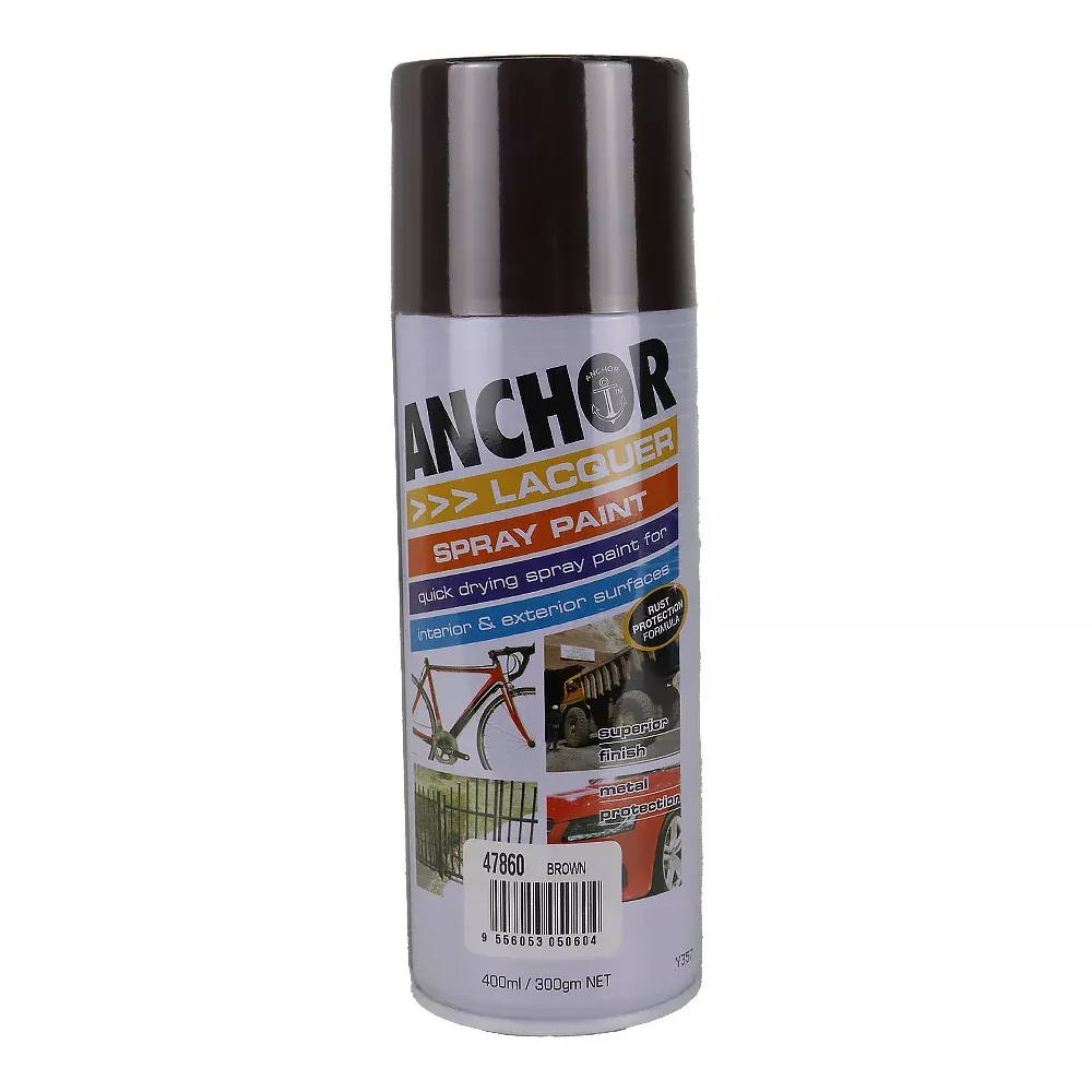 ANCHOR Lacquer Spray Paint Brown 300gm Aerosol Quick Drying