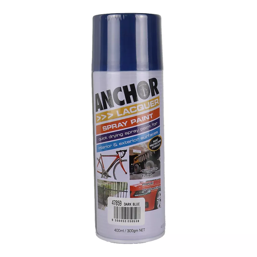 ANCHOR Lacquer Spray Paint Dark Blue 300gm Aerosol Quick Drying