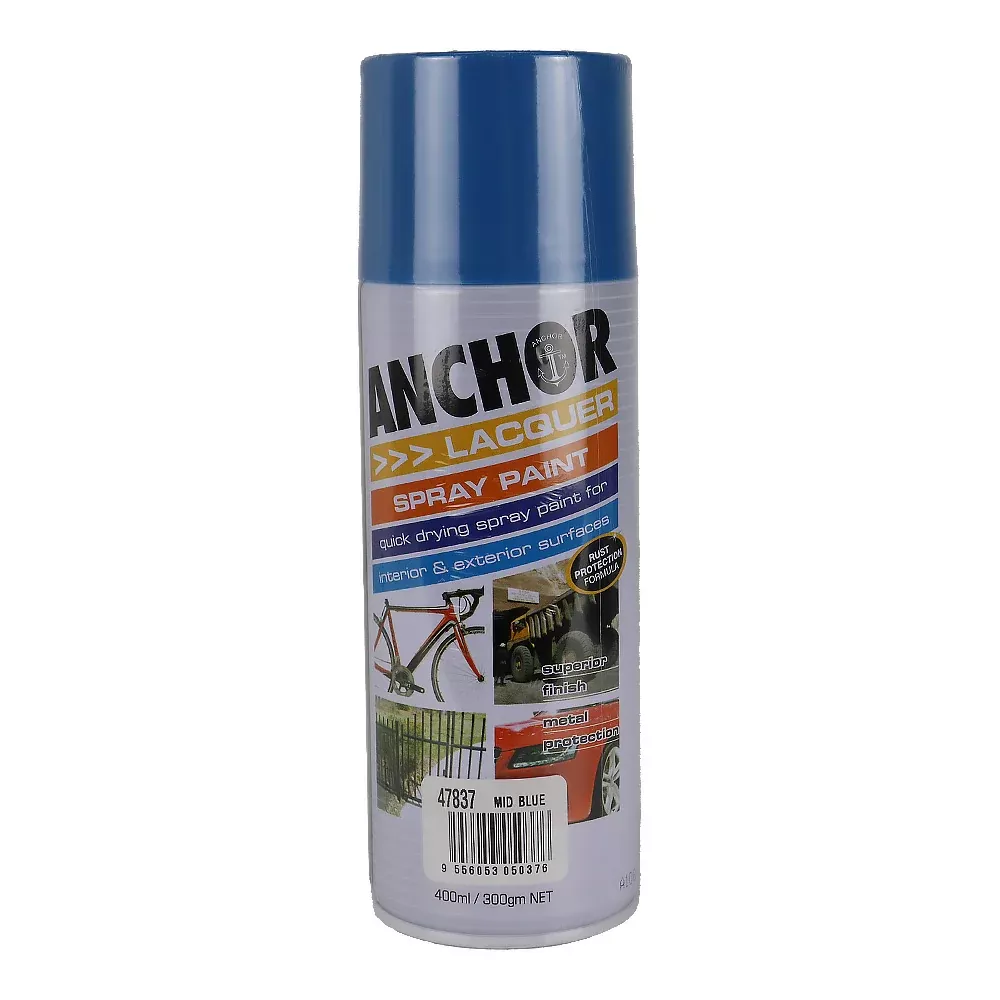 ANCHOR Lacquer Spray Paint Mid Blue 300gm Aerosol Quick Drying