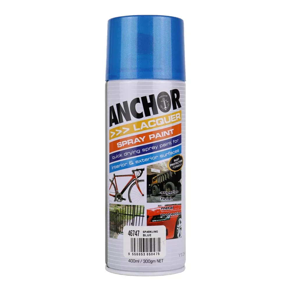 ANCHOR Lacquer Spray Paint Sparkling Blue 300gm Aerosol Quick Drying