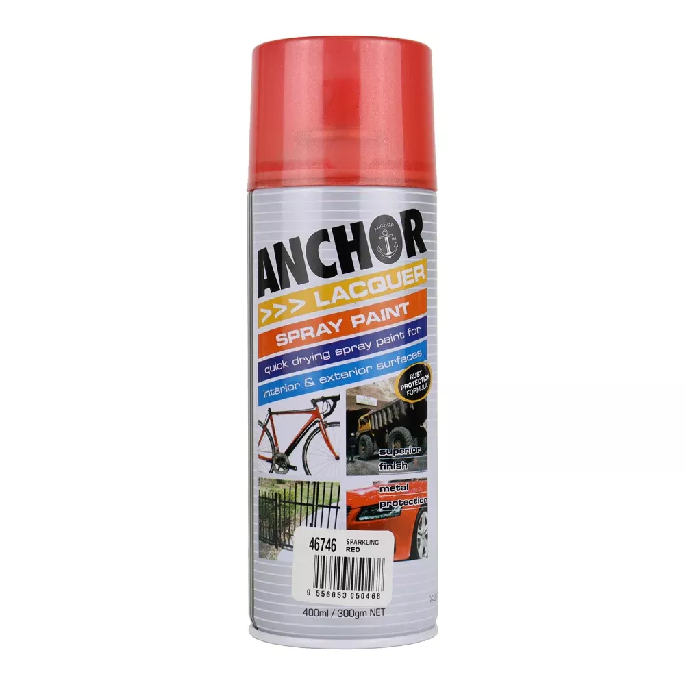 ANCHOR Lacquer Spray Paint Sparkling Red 300gm Aerosol Quick Drying