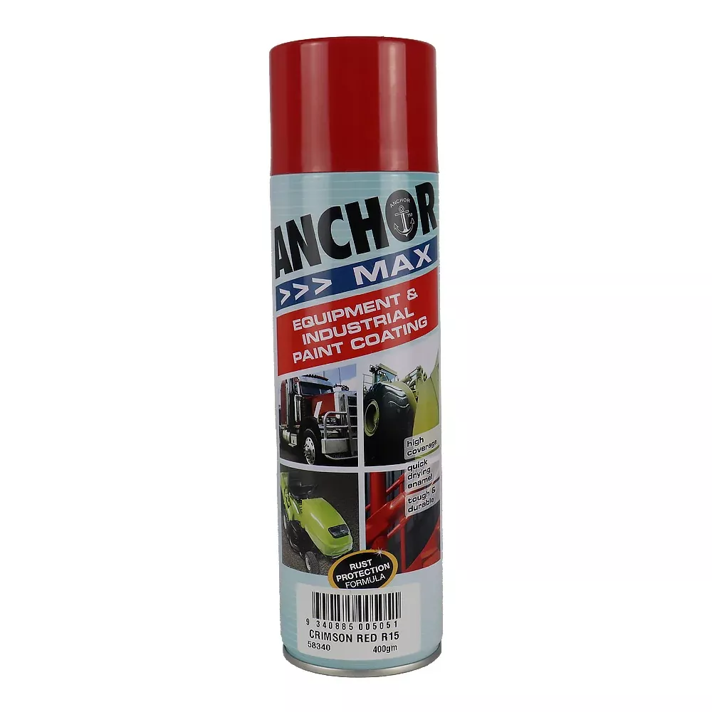 ANCHOR MAX Crimson Red R15 400gm Industrial Spray Paint High Coverage