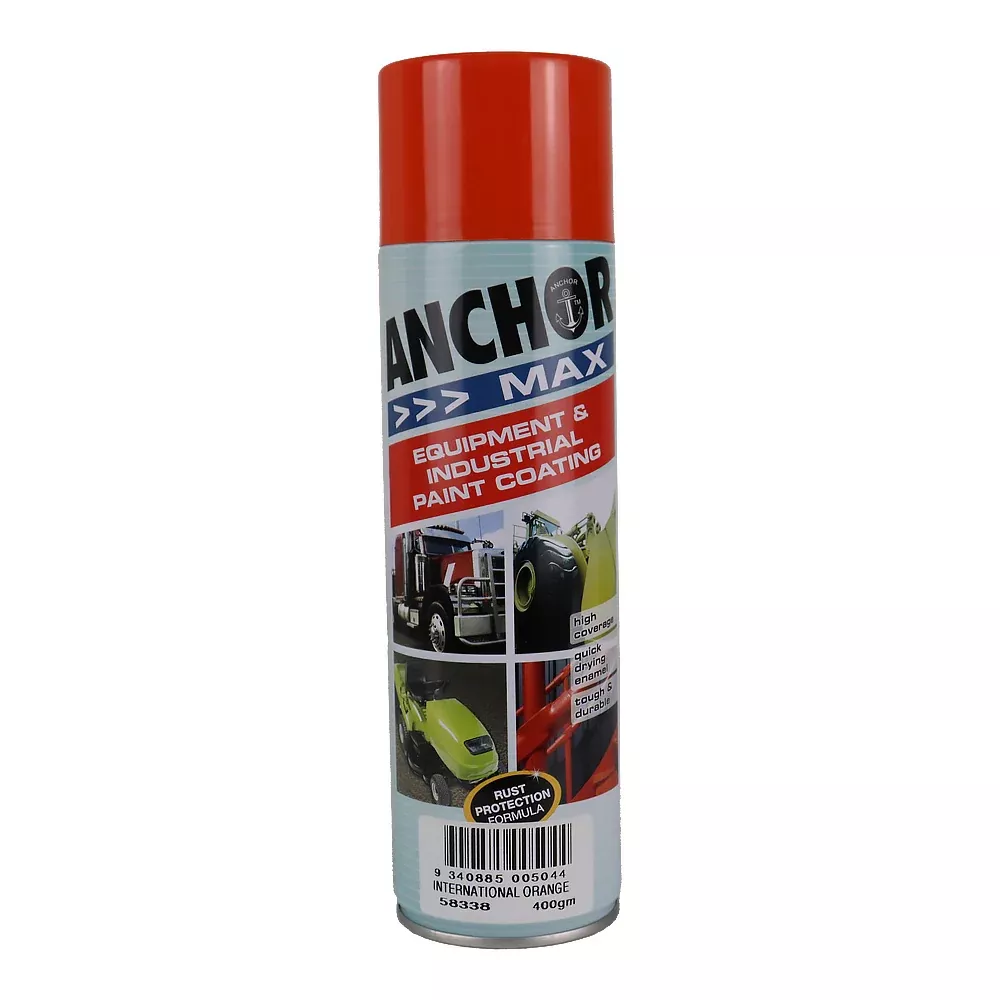 ANCHOR MAX International Orange 400gm Industrial Spray Paint High Coverage