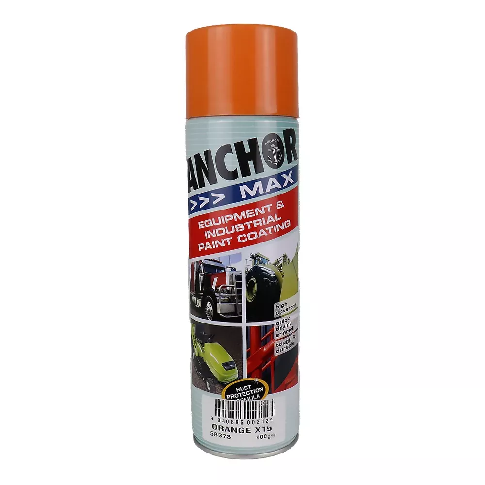 ANCHOR MAX Orange X15 (Electrical) 400gm Industrial Spray Paint High Coverage