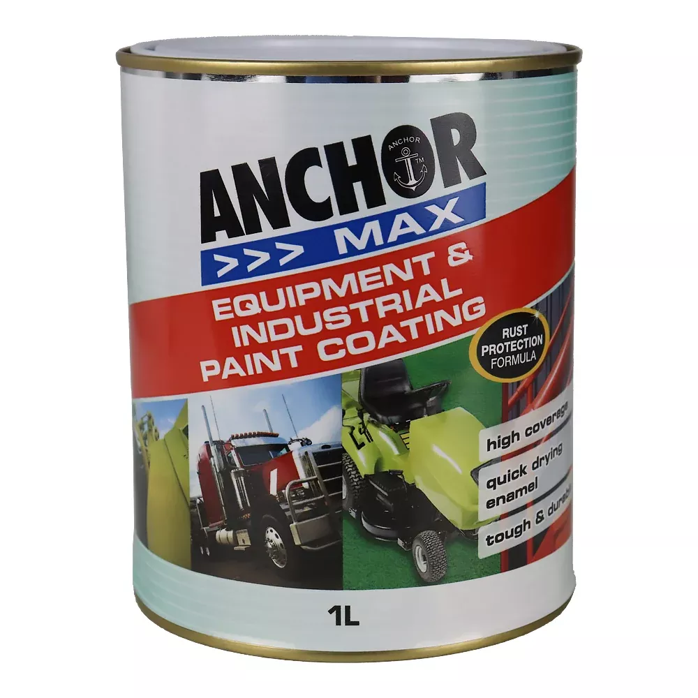 ANCHOR MAX Satin Black 1L Industrial Enamel Paint High Durability