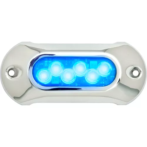 Attwood Light Armor Underwater LED Light - 6 LEDs - Blue, Submersible LED Light