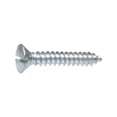 Au-ve-co 1149 Tapping Screw, #8 Thread, 3/4 in OAL, Slotted Oval Head, Bright Zinc Chromate
