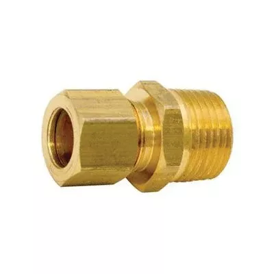 Au-ve-co 121 Connector, 1/4 in Compression Tube x 1/8 in MNPT, Brass
