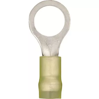 Au-ve-co 12153 Solderless Ring Terminal, 12 to 10 AWG Wire, Electrolytic Copper, Yellow