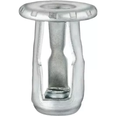 Au-ve-co 13012 Expansion Nut, System of Measurement: Imperial, #6-32 Thread, 0.318 in OD, 1010 Steel, Zinc
