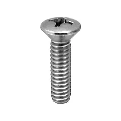 Au-ve-co 13326 Machine Screw, #8-32 Thread, 1/4 in OAL, Phillips Oval Head, Stainless Steel