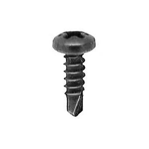 Au-ve-co 16033 Tapping Screw, #8 Thread, 1/2 in OAL, Phillips Pan Head, Black Oxide