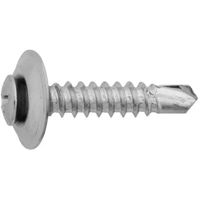 Au-ve-co 24544 Tapping Screw With Loose and Countersunk Washer, #10 Thread, 1 in OAL, Oval Head, Phillips Drive, Steel