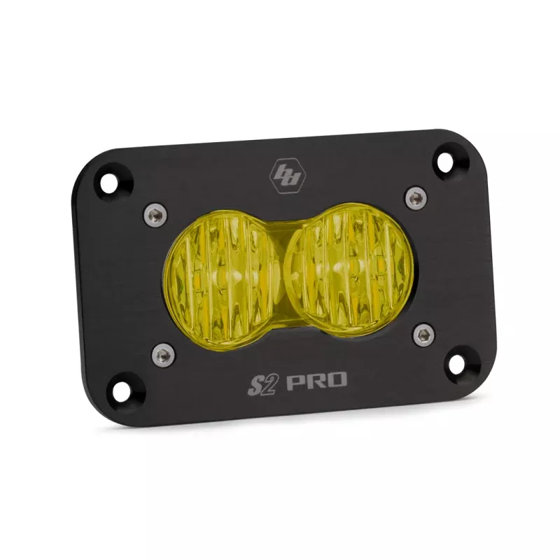 Baja Designs S2 Pro Wide Cornering Pattern Flush Mount LED Light – Amber
