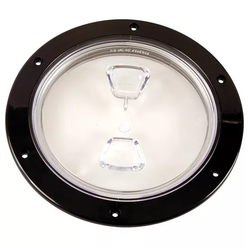 Beckson6" Clear Center Screw-Out Deck Plate - Black