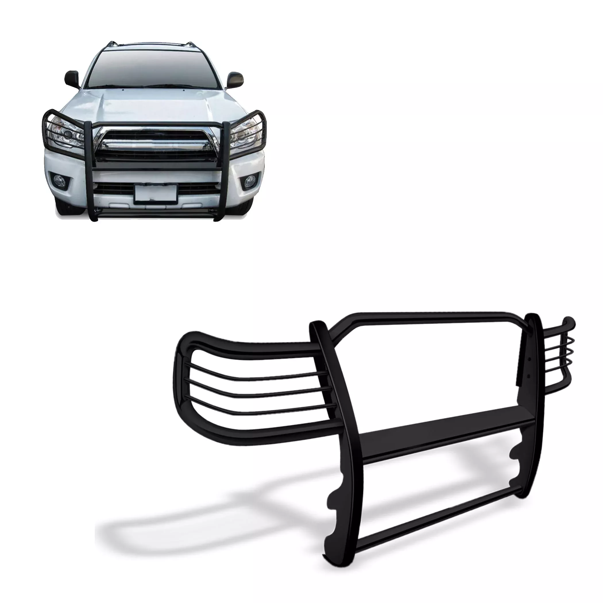 Black Horse Grille Brush Bumper Guard Modular Black Compatible With 2003-2009 Lexus Gx470|2003-2009 Toyota 4Runner-17Tu26Ma