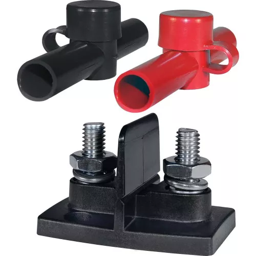 Blue Sea 2017 Dual Red Black PowerPost Cable Connectors Insulators 2 x 3/8"