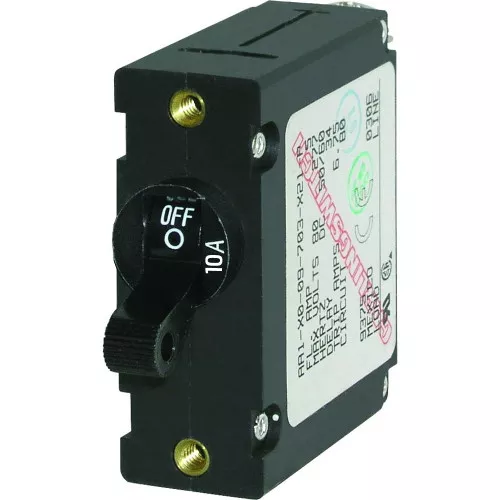 Blue Sea 7204 A-Series 10A Amp AC/DC Magnetic Single Pole Toggle Circuit Breaker