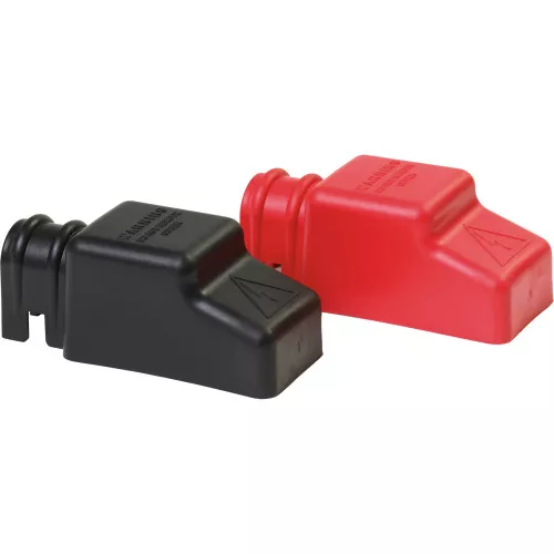 Blue Sea Dual Post Battery Square CableCap Insulators Red/Black Cable Size 1/0