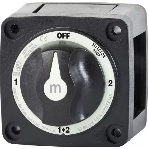 Blue Sea m-Series 4 Position 2Bank Battery Control Switch Selector BLACK 6007200