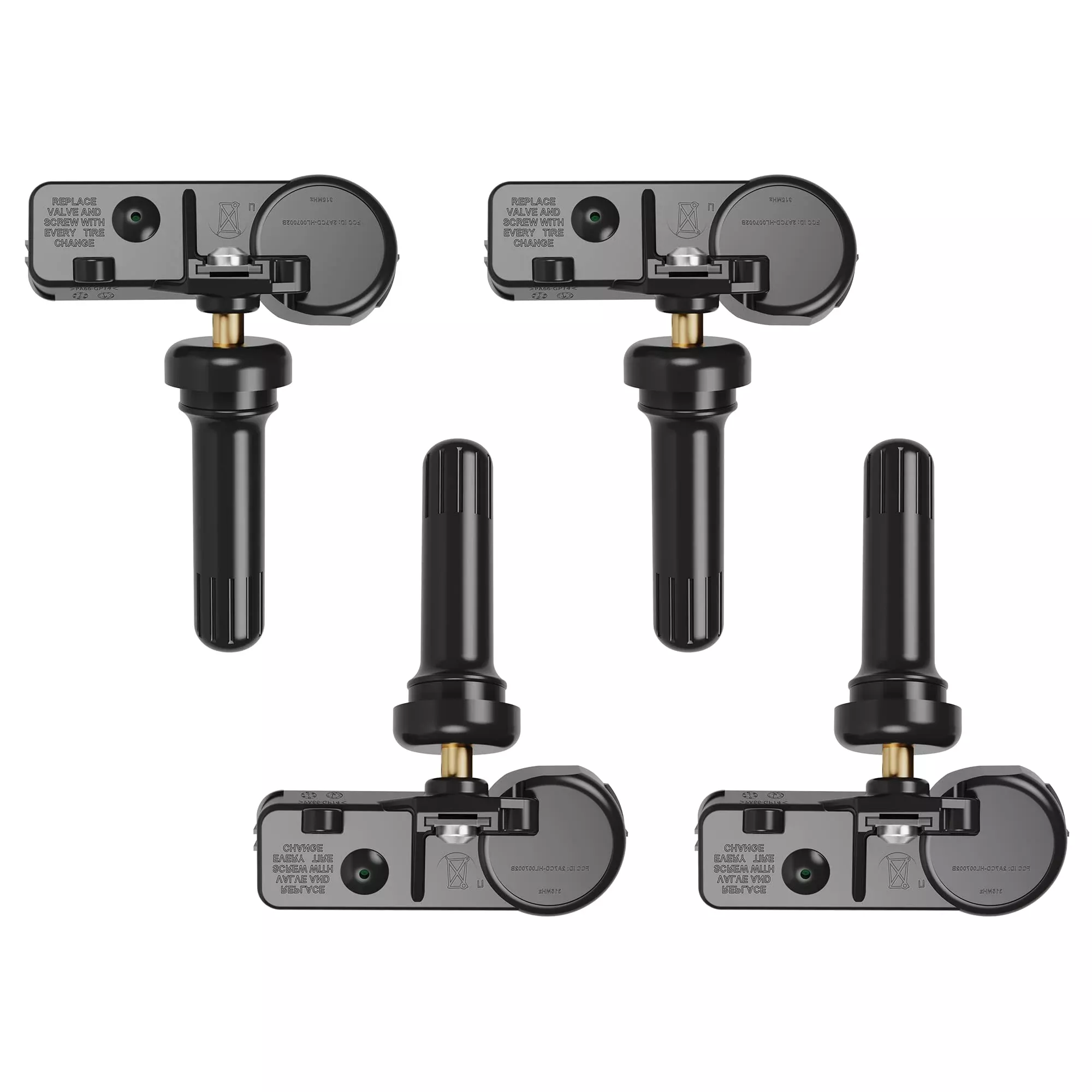 CDWTPS TPMS Sensor 315MHz - Compatible with Chevy Silverado, GMC, Cadillac, Buick - 4 Pack, Model 13586335, Black