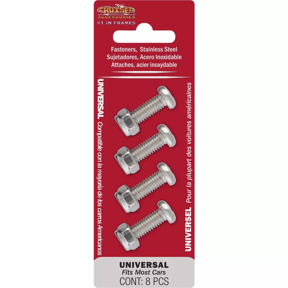 Cruiser Accessories 80630 License Plate Frame Fasteners, Stainless Steel