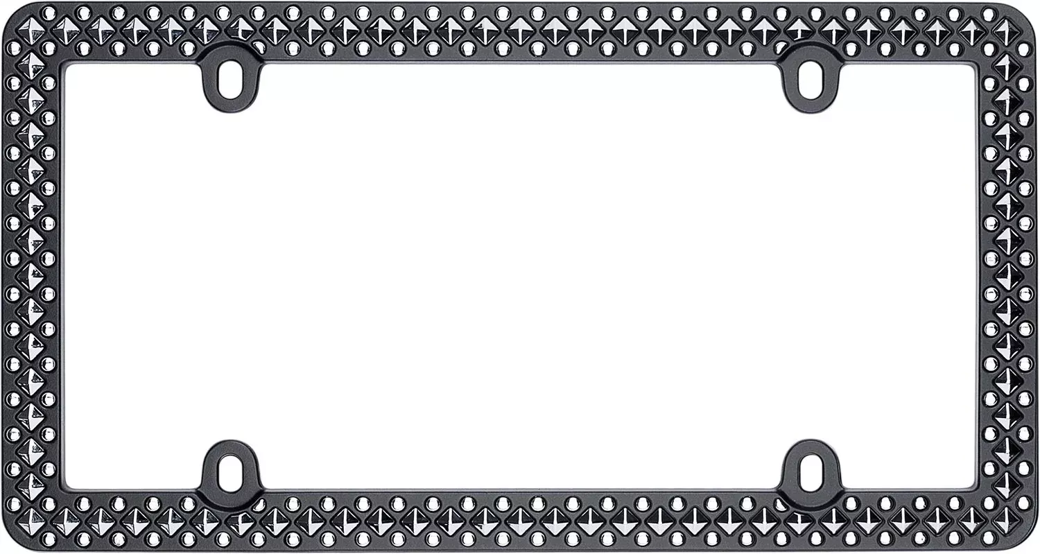Cruiser Accessories Defender License Plate Frame, Matte Black/Chrome, Metal, 1 Frame, Model 58153