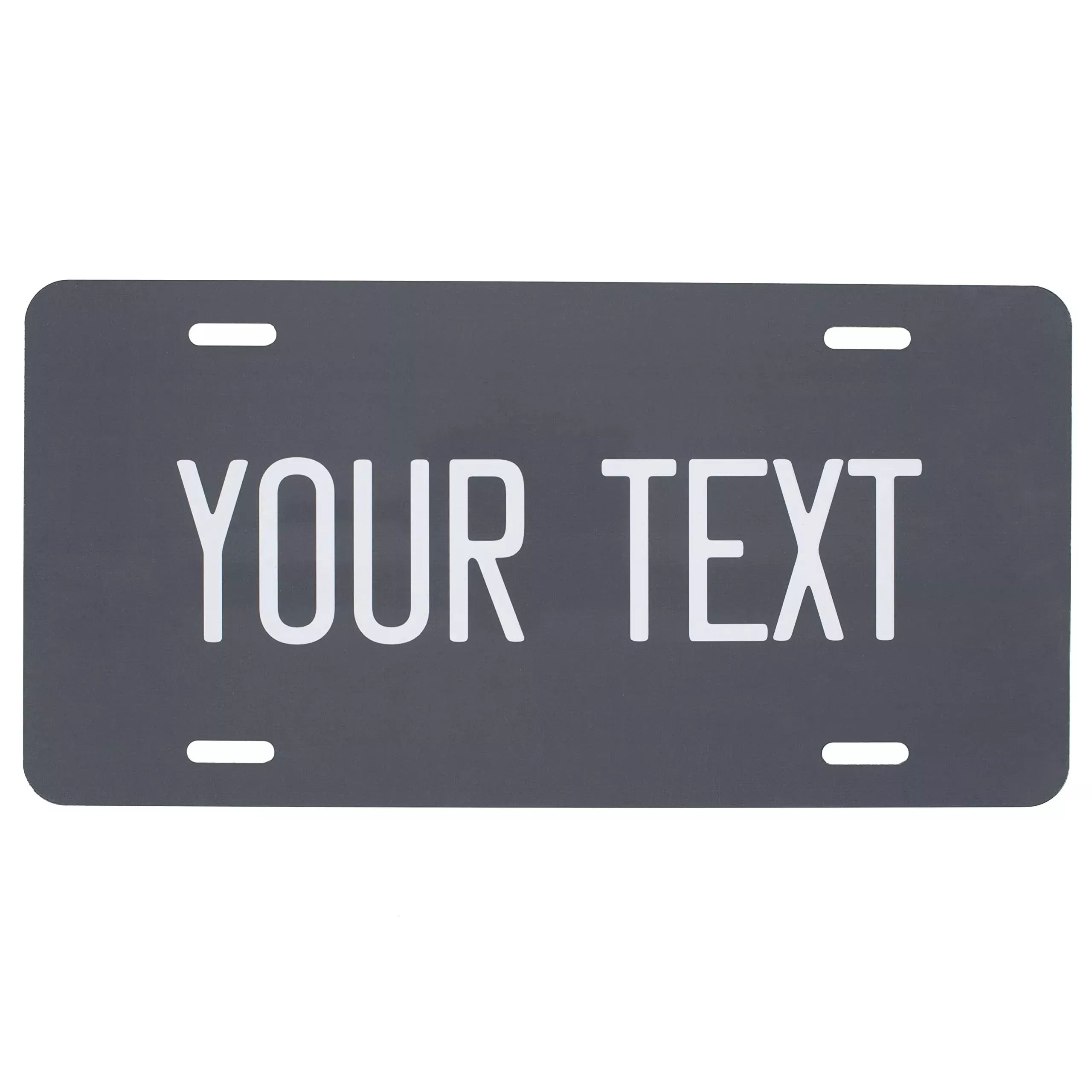 Custom License Plate For Front Of Car – Personalized Car Tags – 6” X 12” Universal Fit (Charcoal)