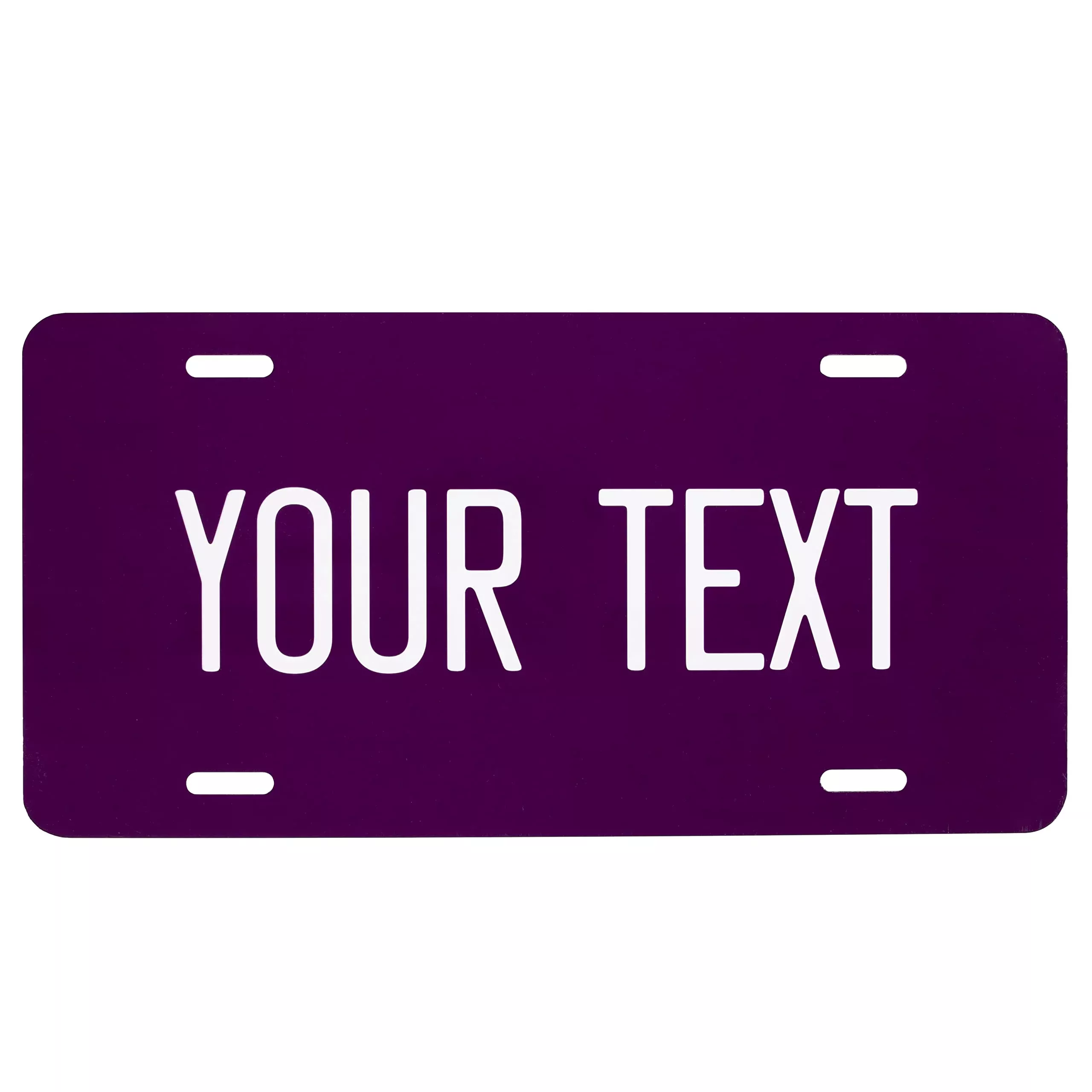 Custom License Plate For Front Of Car – Personalized Car Tags – 6” X 12” Universal Fit (Eggplant)