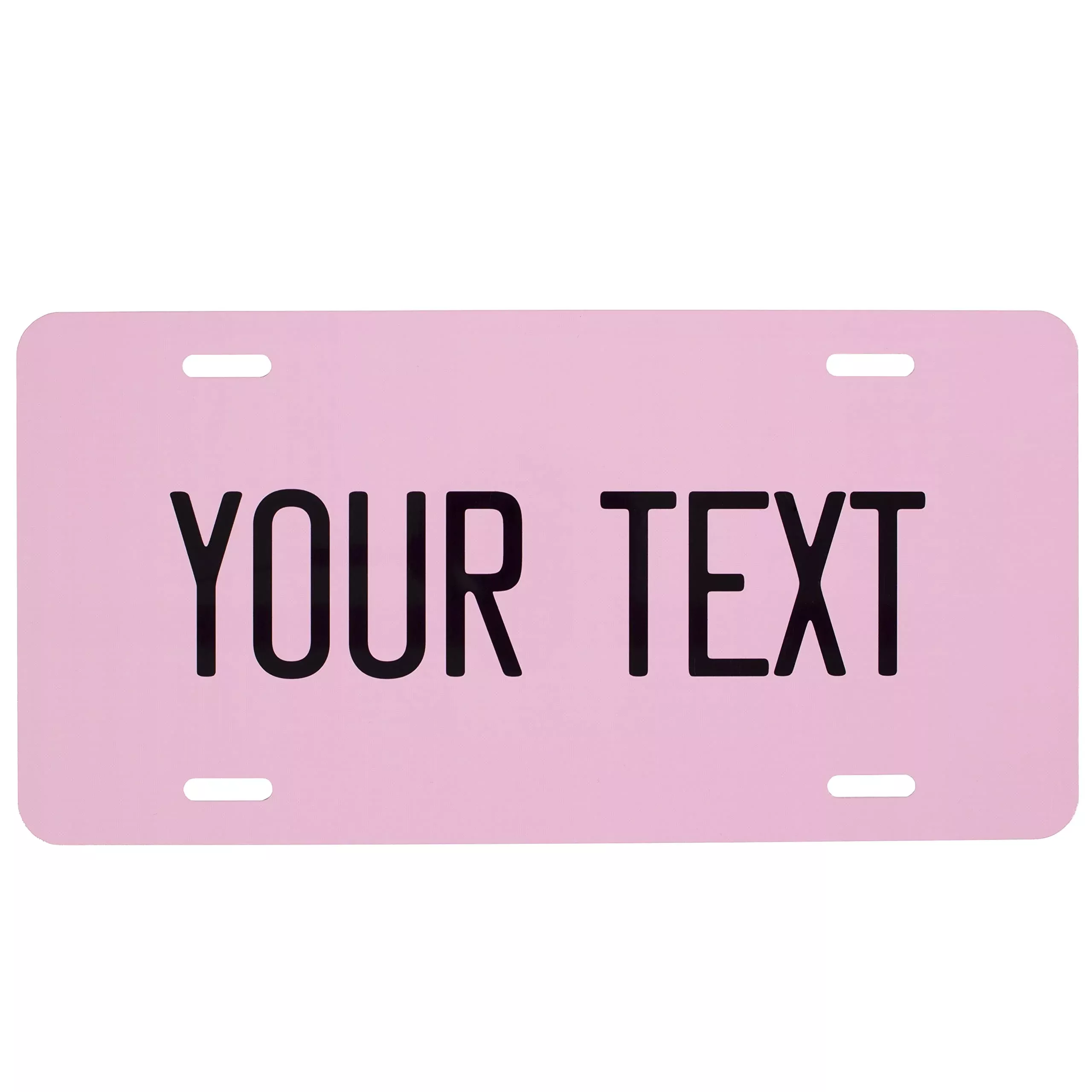 Custom License Plate For Front Of Car – Personalized Car Tags – 6” X 12” Universal Fit (Light Pink)