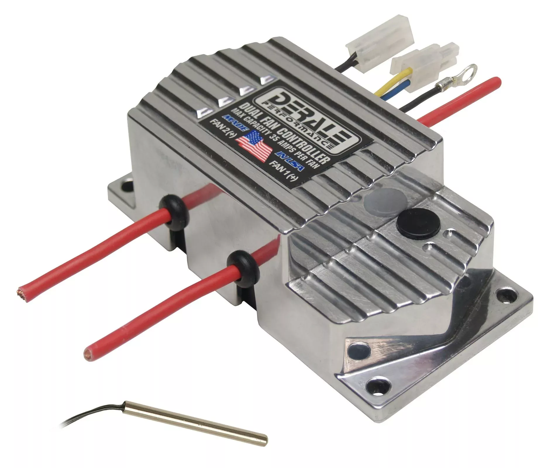 Derale Dual Fan Controller 16788 – High Amperage, Black, Aluminum