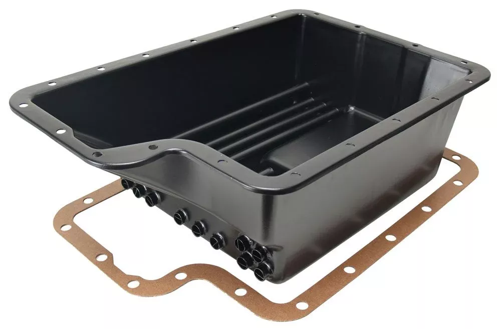 Derale Transmission Cooling Pan 14208 for Ford E4OD, 4R100, 5R110, Black