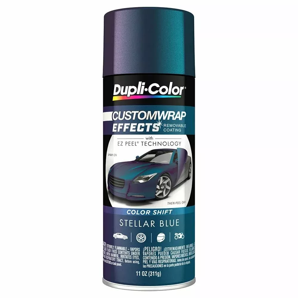 Dupli-Color Ecwrc8217 Custom Wrap Effects Removable Automotive Paint – Stellar Blue Spray Paint – 11 Oz. Aerosol Can