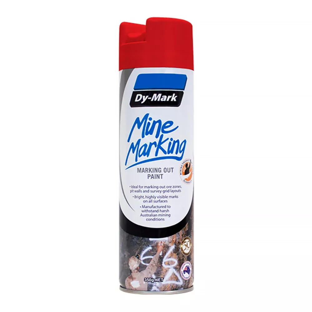 DY-MARK Mine Marking Vertical Spray Paint Red 350g Aerosol Spot Line Mark