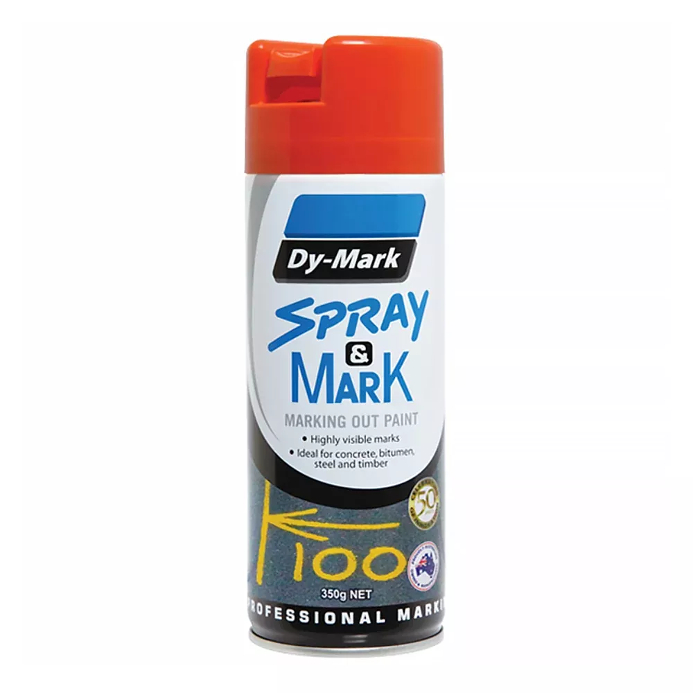DY-MARK Spray & Mark Survey Linemarking Spray Paint Orange 350g Aerosol
