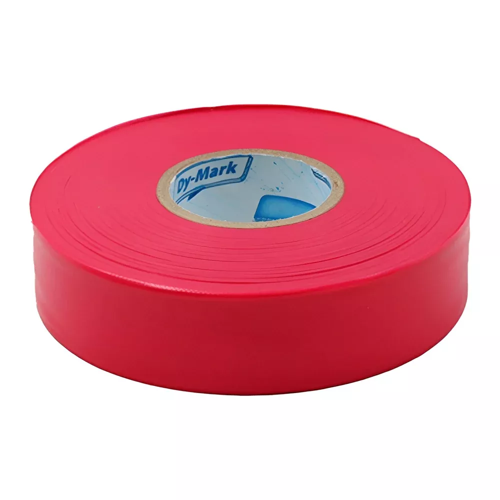 DYMARK Survey Tape 25mm x 100m Fluro Red Flagging Marking Roll