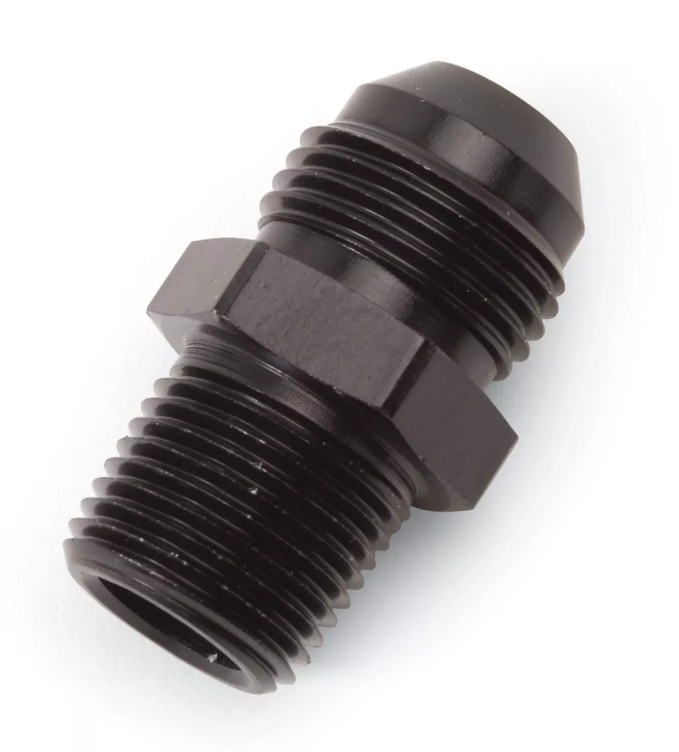 Edelbrock 660463 Adapter, 6 Flare X 3/8 Npt - Black, 1 Count (Pack Of 1)